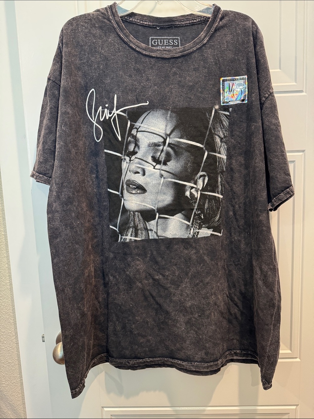 J Lo Guess Black acid wash T-Shirt